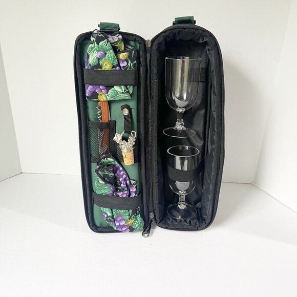 Picnic Time Opus Deluxe Insulated Wine Tote with service for two - Picture 1 of 3